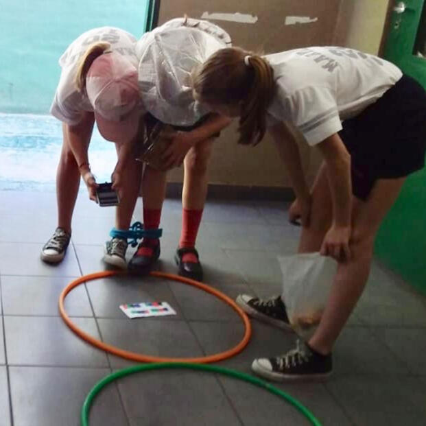 students playing educational games